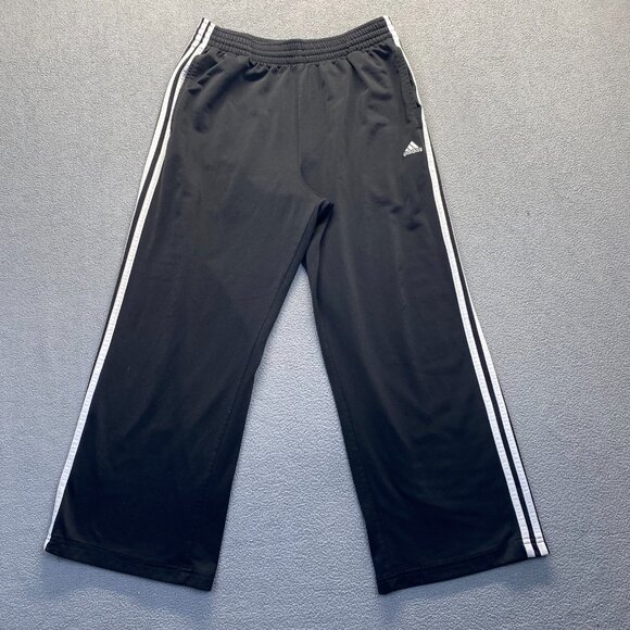 Vintage Adidas Sweatpants Men’s Medium Track Pants Black Baggy Wide Leg Y2K 00s - Picture 1 of 9